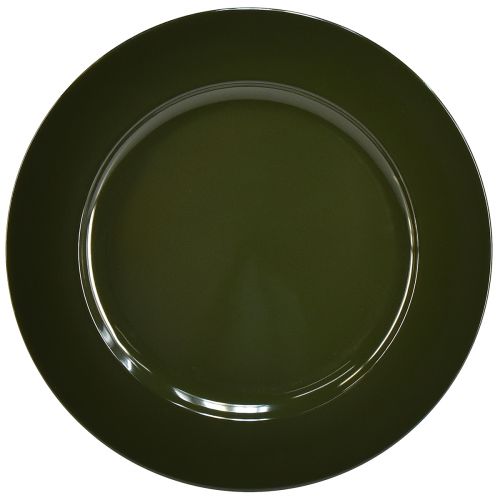 Floristik24 Elegante piatto in plastica verde scuro - 28 cm - Ideale per allestire e decorare la tavola con stile