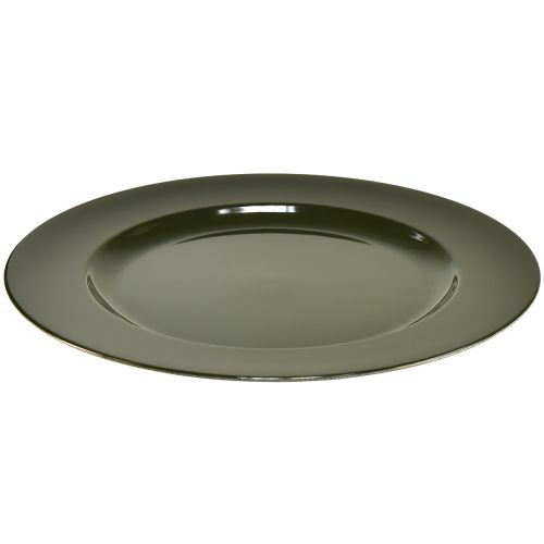 Prodotto Elegante piatto in plastica verde scuro - 28 cm - Ideale per allestire e decorare la tavola con stile