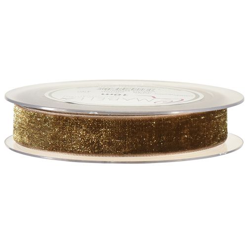 Prodotto Nastro Di Velluto Glitter Marrone Oro – Nastro natalizio glamour 20mm 10m