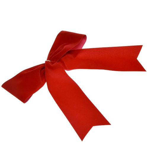 Prodotto Fiocco in velluto rosso largo 5,5 cm Fiocco natalizio adatto per uso esterno 18×18 cm 2pz