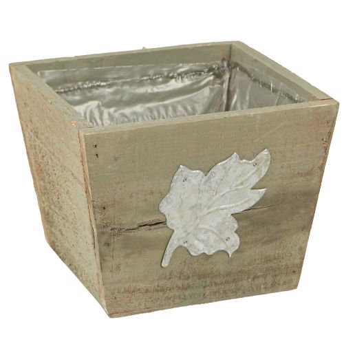 Floristik24 Cassetta per piante in legno shabby chic grigia 11×14,5×14 cm