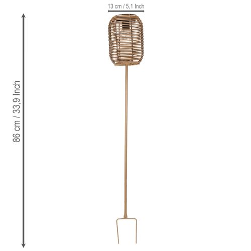 Prodotto Lampada solare da giardino in stile rattan, per serate romantiche all'aperto, 86 cm