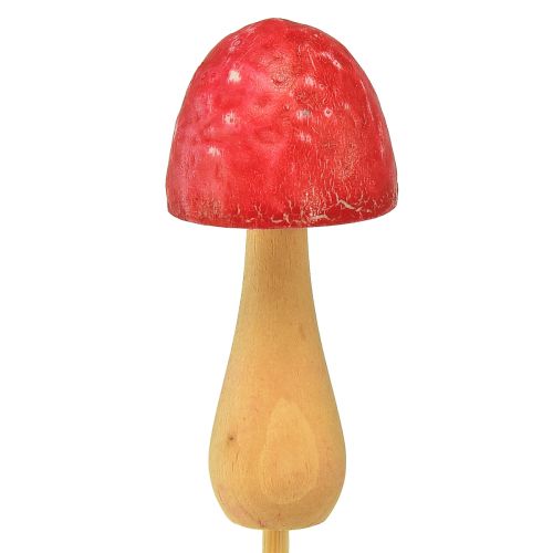 Prodotto Tappo per fiori Tappo decorativo in legno a forma di fungo rosso Ø2,5 cm 8 pezzi
