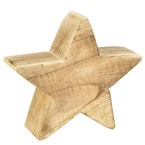 Stella decorativa rustica in legno di paulownia - aspetto legno naturale, 25x8 cm - decorazione versatile per la stanza