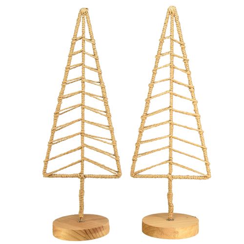 Prodotto Supporto per decorazione albero di Natale in metallo legno naturale H39 cm 2 pezzi