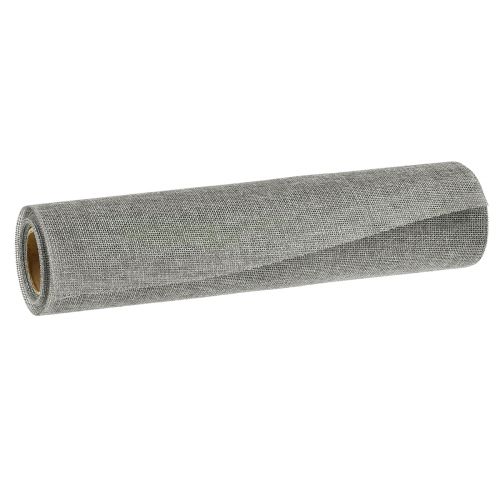 Prodotto Runner da tavolo grigio con iuta, tessuto decorativo 29×450 cm - Elegante runner da tavolo per la decorazione della tavola festiva