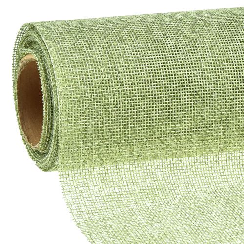 Floristik24 Runner da tavolo verde verde chiaro con iuta, tessuto decorativo 29×450 cm - Elegante runner da tavolo per la tua decorazione festiva