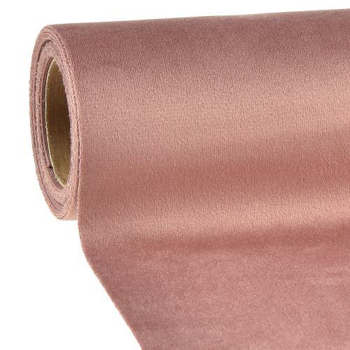 Runner da tavolo in velluto rosa antico, 28×270 cm - Elegante runner da tavolo in tessuto decorativo per la decorazione della tua tavola festiva