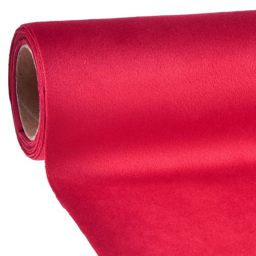 Runner da tavolo in velluto rosso, tessuto decorativo lucido, 28×270 cm - runner da tavolo per decorazioni festive