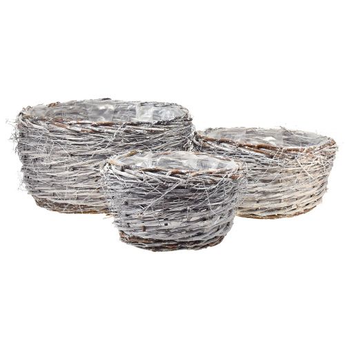 Set di cestini rustici in vimini - 3 misure (40 cm, 33 cm, 26 cm) - Ideale per decorare e riporre in stile casa di campagna - Set di 3