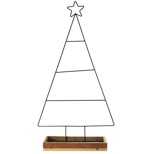 Prodotto Albero di Natale in metallo con vassoio decorativo in legno, 98,5 cm - Decorazione natalizia moderna