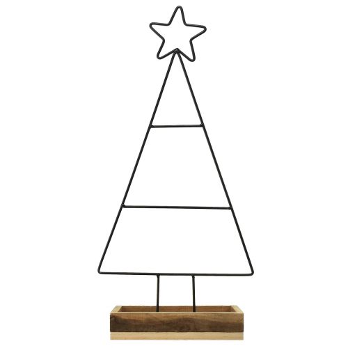 Prodotto Albero di Natale in metallo con stella e vassoio - 25x18x66 cm - Moderna decorazione natalizia