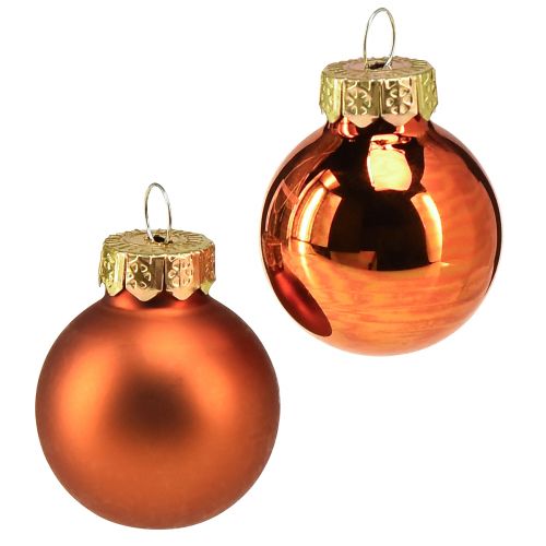 Palline di Natale mini palline di vetro arancioni Ø2,5 cm 22 pezzi