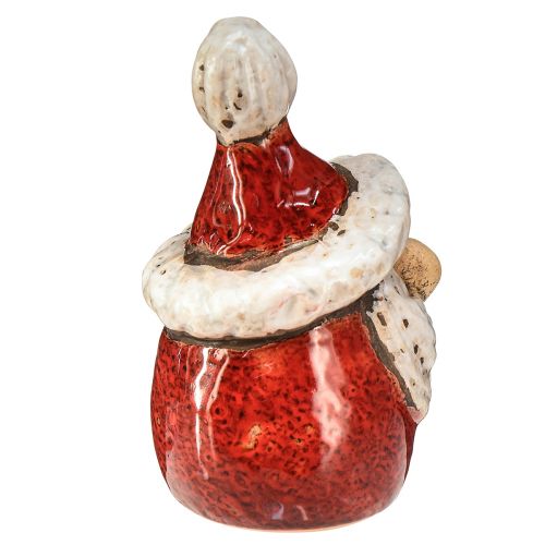 Prodotto Simpatica figura di Babbo Natale in ceramica, rossa e bianca, 10 cm - perfetta decorazione natalizia - 4 pezzi