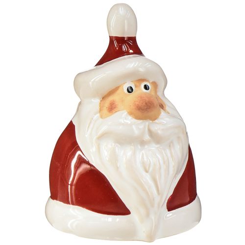 Figura di Babbo Natale in ceramica, rossa e bianca, 6,4 cm - set da 6, decorazione natalizia festiva