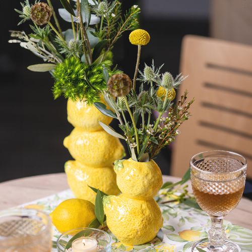 Prodotto Vaso limone vaso porta fiori giallo decoro estivo in ceramica H20cm