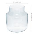 Floristik24 Vaso in vetro Vaso rotondo per fiori grande 100% vetro riciclato H20 Ø17cm