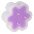 Floristik24 Candela a tre stoppini come candela a fiori viola bianco Ø11,5 cm H4 cm