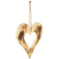 Floristik24 Appendiabiti decorativo cuori in legno cuore in cuore fiammato 15×15 cm 4pz