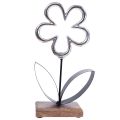 Floristik24 Decorazione floreale in metallo argento nero decorazione da tavolo primavera H36cm