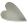 Floristik24 Ciotola in plastica cuore per piante bianco grigio 21×14,5×5,5 cm