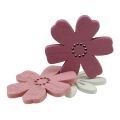 Floristik24 Decorazione da tavolo sparsa fiori legno bianco rosa viola 3,5 cm 36 pezzi