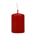 Floristik24 Candele a colonna rosse Candele dell&#39;Avvento piccole rosso antico 60/40mm 24 pezzi