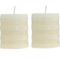 Floristik24 Candele a colonna Bianco Rustico 80/65 Candela rustica 2pz