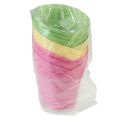 Floristik24 Vaso per piante in carta intrecciata rosa giallo verde Ø9cm H18cm 9 pezzi