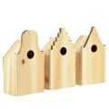 Floristik24 Casetta per nidi in legno per casetta per uccelli, cinciallegra, abete H22,5 cm, 3 pezzi