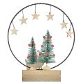 Floristik24 Anello decorativo in legno metallo Natale con cane Ø21cm H25cm