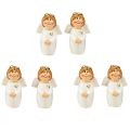 Floristik24 Adorabili angeli in ceramica con accenti dorati, 6 pezzi - bianco, 7 cm - idea regalo e decorazione amorevole