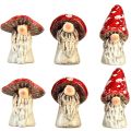 Floristik24 Gnomi delle fiabe, personaggi dei funghi velenosi in set da 6 - rosso con pois bianchi, 7,5 cm - decorazione magica per il giardino e la casa