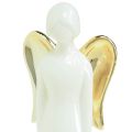 Floristik24 Figure di angeli angelo in ceramica oro bianco 6 cmx5 cmx15 cm 2 pezzi