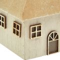 Floristik24 Portacandele Casa di Natale in legno grigio 9×9×11cm 2pz