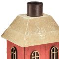 Floristik24 Portacandele casa portacandele in legno rosso H14,5 cm 2 pezzi