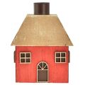 Floristik24 Portacandele Casa di Natale in legno rosso 9×9×11cm 2pz
