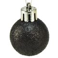 Floristik24 Mini Palline per Albero Plastica Infrangibile Nera Ø3cm 14pz