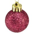 Floristik24 Mini palline per albero di Natale rosa infrangibili Ø3cm H3,5cm 14 pezzi