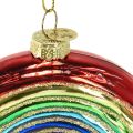 Floristik24 Ornamento arcobaleno in vetro: decorazione festosa per l&#39;albero di Natale con colori brillanti