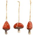 Floristik24 Incantevoli ciondoli a forma di fungo rosso con spago di iuta - 3 cm, set da 6 - Decorazioni autunnali e natalizie perfette