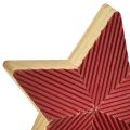 Floristik24 Stelle di Natale in legno scanalate rosse naturali 11 cm 3 pezzi